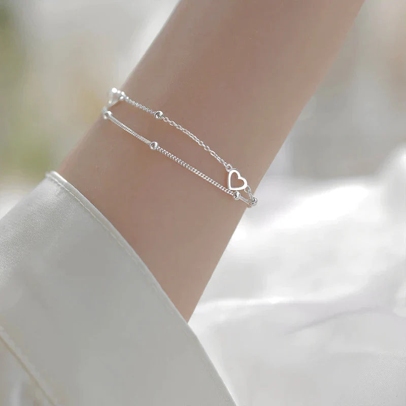Mari™ | Justerbart silverarmband med hjärtform