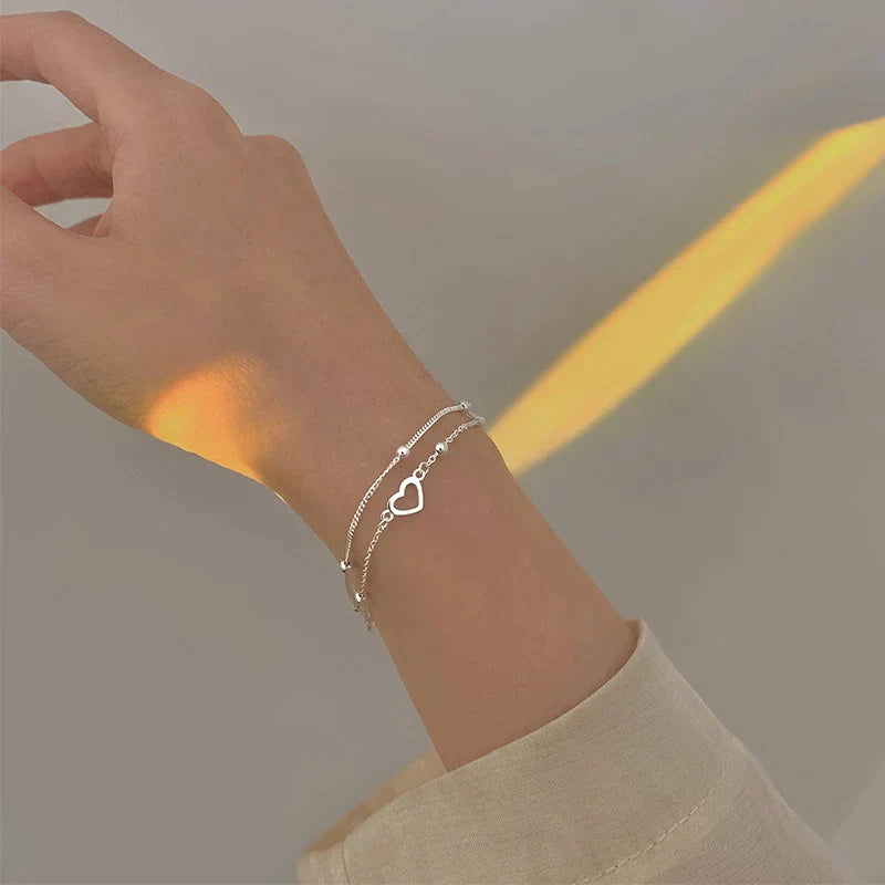 Mari™ | Justerbart silverarmband med hjärtform