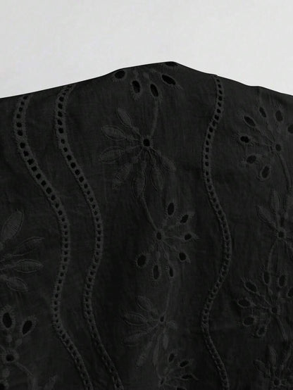 Charly™ | Elegant topp med V-ringning och puffärmar