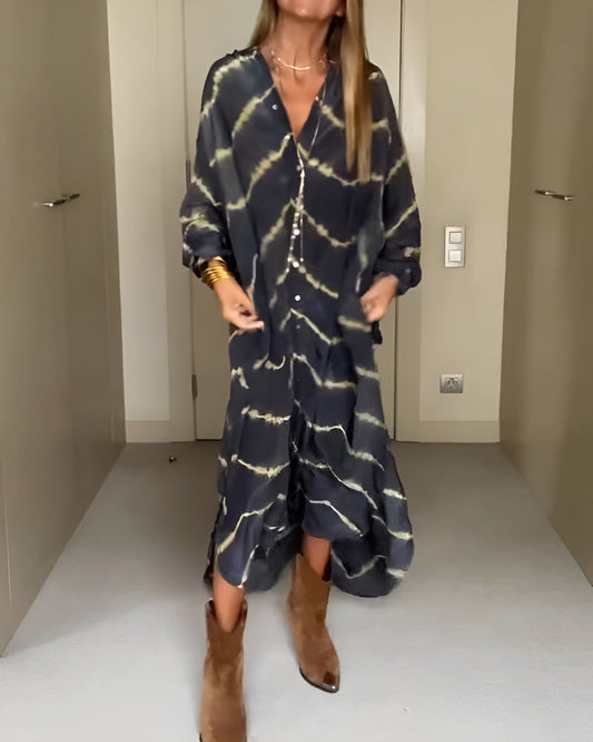 Junnia | Boho Randig Maxiklänning