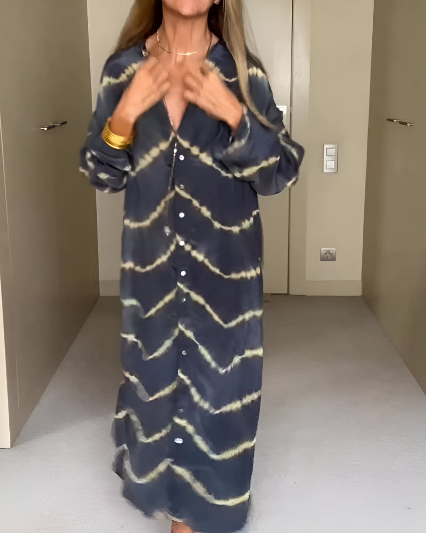 Junnia | Boho Randig Maxiklänning
