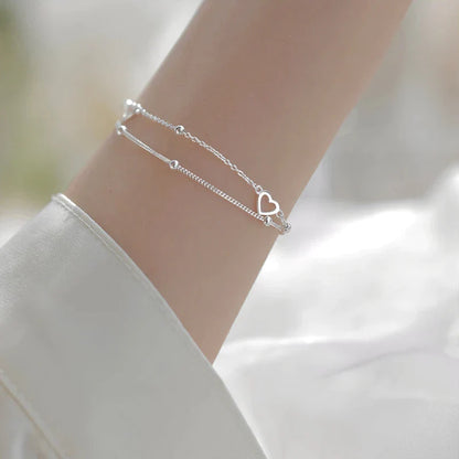 Mari™ | Justerbart silverarmband med hjärtform