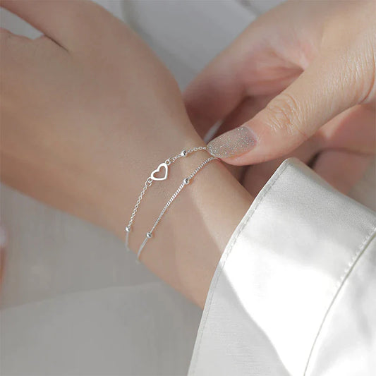 Mari™ | Justerbart silverarmband med hjärtform