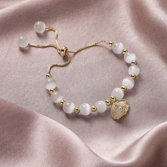 Jane™ | Justerbart pärl- och zirkonarmband i guld