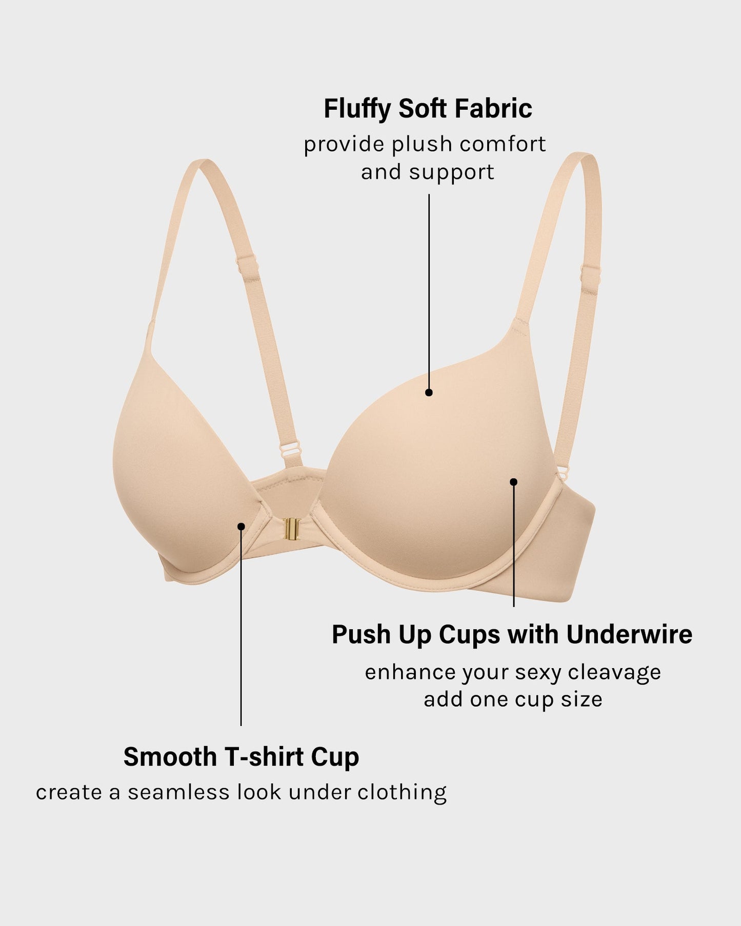 Inbarely® Plus Front Closure T-shirt Bra